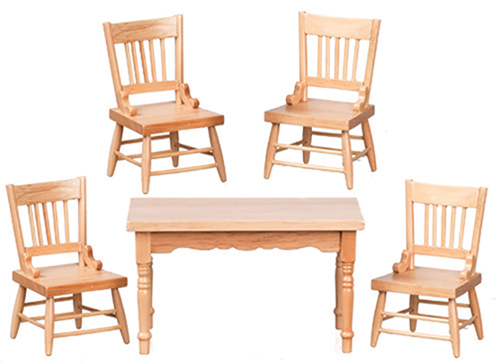 Oak Kitchen Table and  Chairs Set, 5 pc.